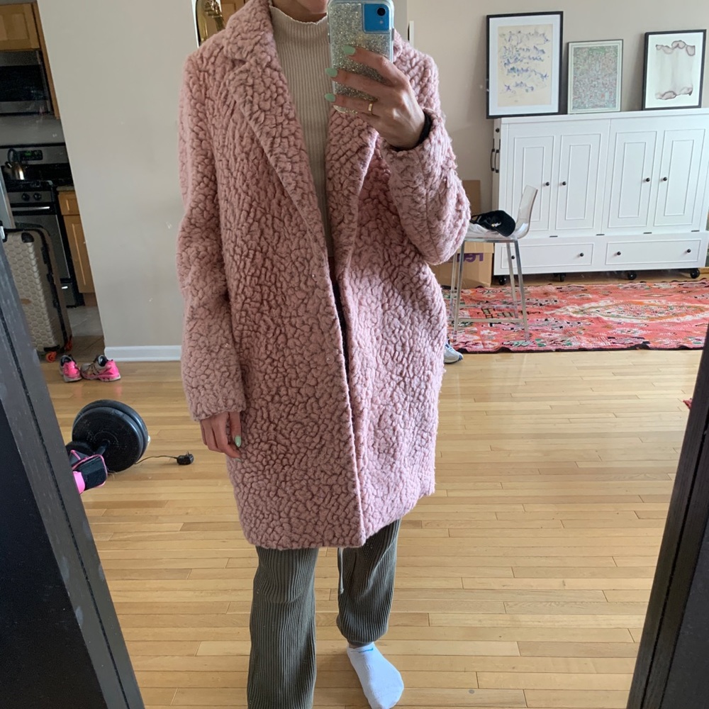 Scotch and Soda Pink Teddy Coat